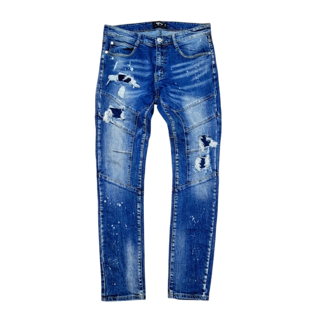 Kleep Men Distressed Skinny Jeans Sz 34x31